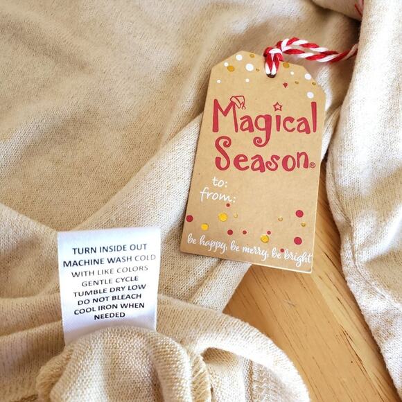 Wishing You Very Magical Season Cream Christmas Tree Sweater - L -NWT - Picture 5 of 6